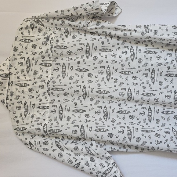 Mountain Khakis White & Gray Relaxed Fit Mens Cotton Shirt. Size Medium - Picture 6 of 12